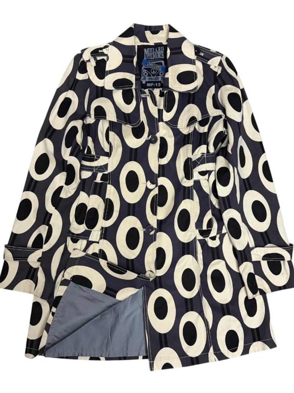 MILLARD FILLMORE ANTHROPOLOGIE Trench Coat Designer Glam Jacket Womens Large